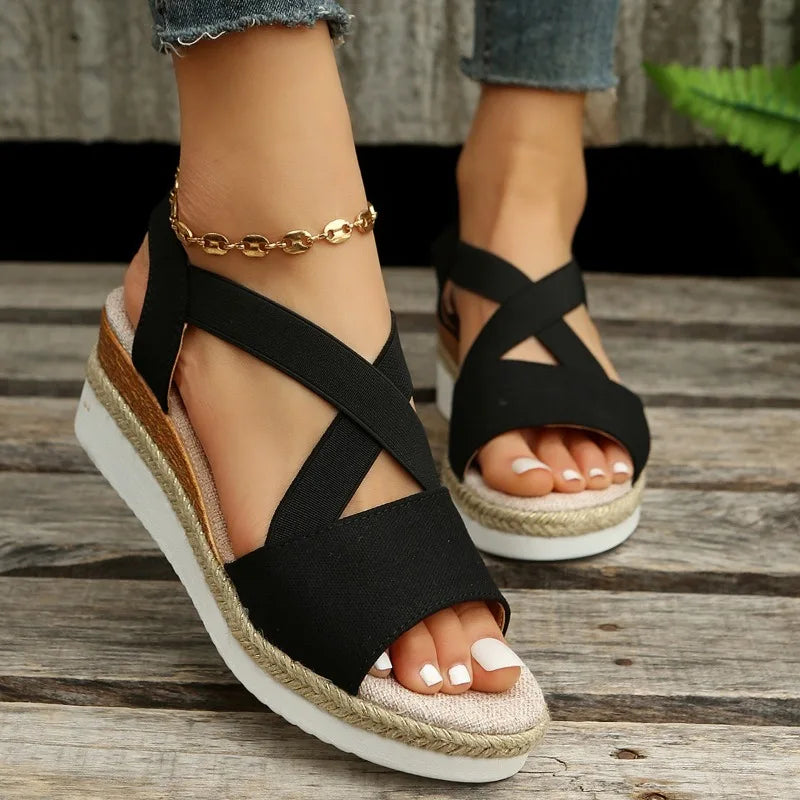 Summer Woman's Sandals Fashion Open Toe Women Wedges Sandals Comfortable Beach Shoes Outdoor Anti-Slip Platform Shoes for Women