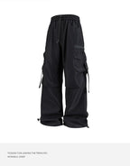 Men's sportswear pants are simple, versatile, retro and fashionable with large pleated pockets for outdoor work