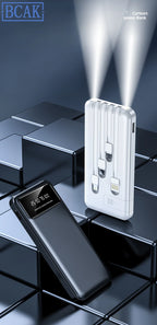 New Style BCAK power bank 20000mAh self-contained cable fast charging mini mobile phone gift mobile power supply