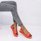 Women's Sandals Woman Peep Toe Sandals Female Elegant Flat Shoes 2024  Ballet Flats Plus Size 42 43 Shoes Woman Orange White