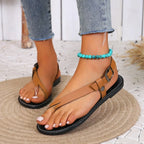 Women Sandals 2025 New Summer Shoes for Women Open Toe Casual  Flip Flops Woman Sandals Buckle Strap Soft Bottom Ladies Shoes