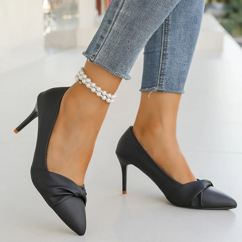 Women' Classics White High Heel Pumps Fashion Pointed Toe Banquet Dress Shoes Woman Plus Size Autumn Stiletto Heeled Pumps Mujer