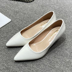 New Women's Shoes On Heels Elegant Medium High Heeled Ladies Pointed Toe 5cm Fashion Pumps For Woman Office Black Pink Red