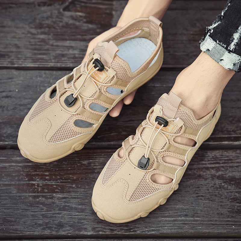 Men's Summer Sandals, Breathable and Comfortable, Cut Out Slip-On Driving Shoes, Walking Shoes, River Tracing Shoes, Wading Shoes, Beach Shoes, Suitable for Outdoor Use