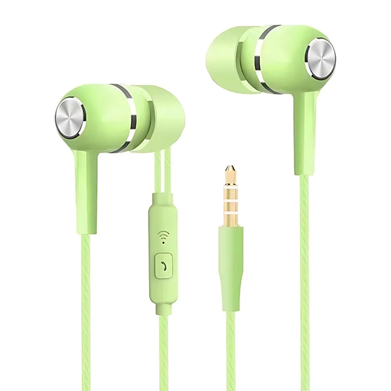 3.5mm Wired Headphones In Ear Headset Wired Earphones with Microphone Bass HiFi Stereo Earbuds Sports Music Gaming For Phones PC