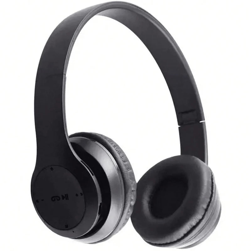 Foldable wireless Bluetooth headphones, over-ear heavy bass headphones
