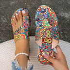 Women Slippers Bohemian Flower Pattern Sandals Casual Lightweight Shoes Flip Flops Fashion Big Size Slippers Home Slides Women