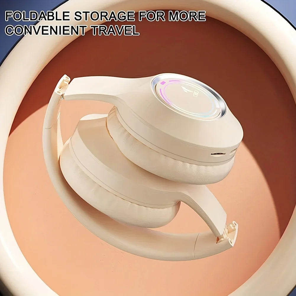 Bluetooth Headphone Wireless Headset Over The Ear High Fidelity Bass Stereo With Microphone Music Gaming Foldable Headsets