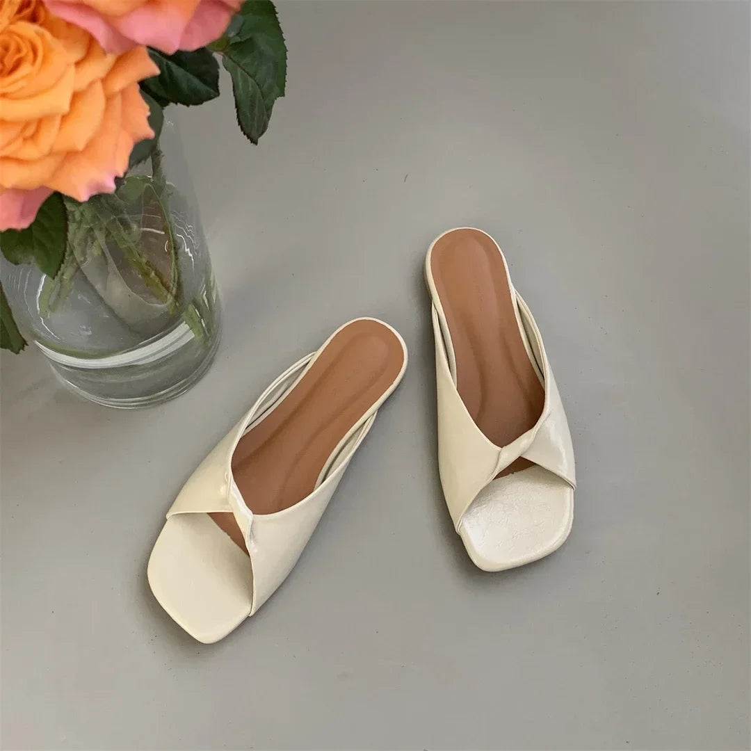 Flats Slippers Women Open Toe Sandals Summer Flip Flops Casual Shoes 2025 Trend Dress Party Shoes Woman Slides Designer