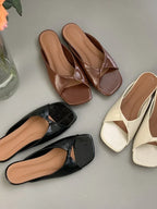 Flats Slippers Women Open Toe Sandals Summer Flip Flops Casual Shoes 2025 Trend Dress Party Shoes Woman Slides Designer