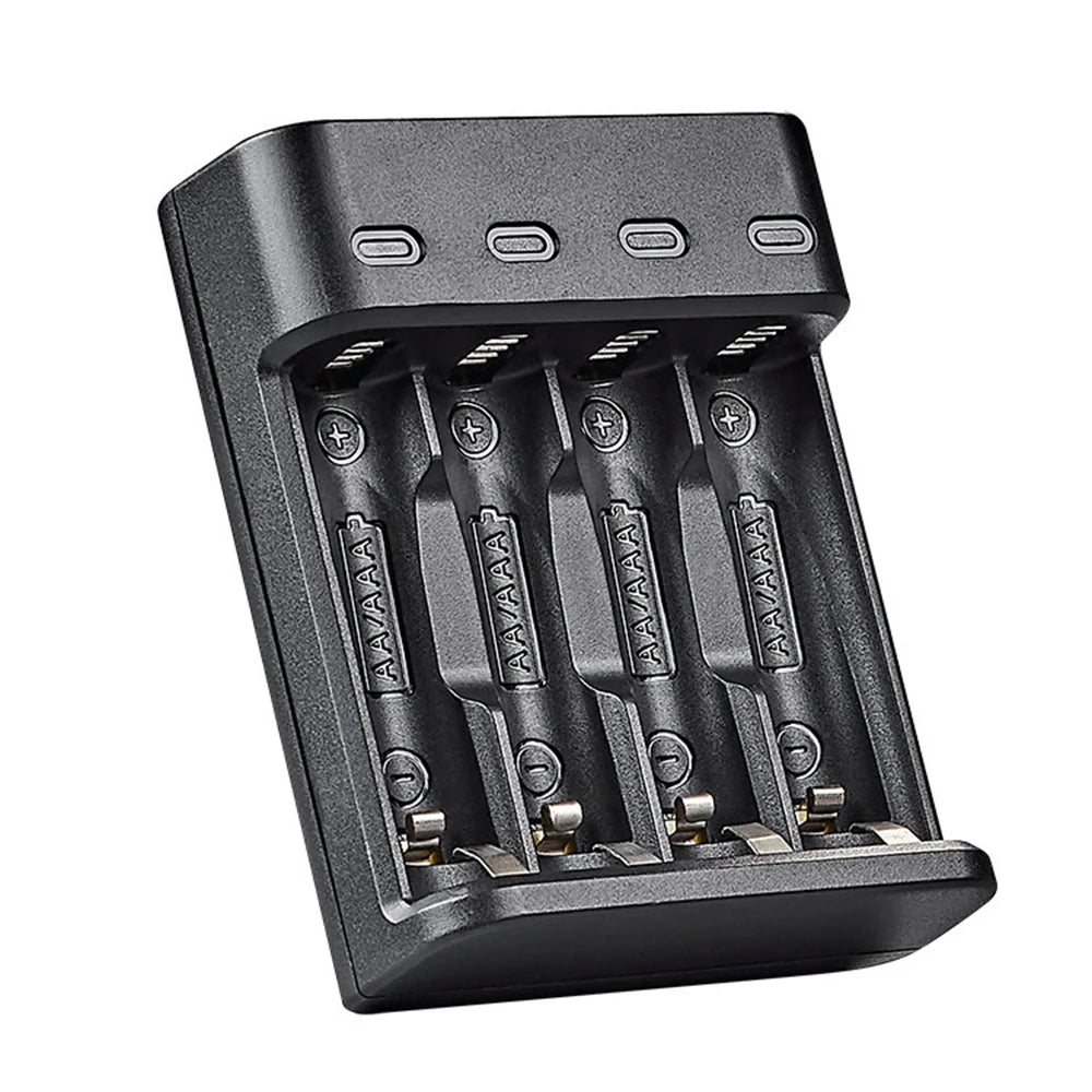 Battery Charger 4 Slot Intelligent Fast Charge With LED Indicator For 1.2V NiMH NiCd AAA/AA Rechargeable Batteries USB Charger