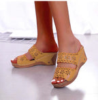Sandals Shoes Women Summer Platform Shoes Woman Slip On Walking Shoes Wedge Women's Sandals Retro Woman Slippers Female Footwear
