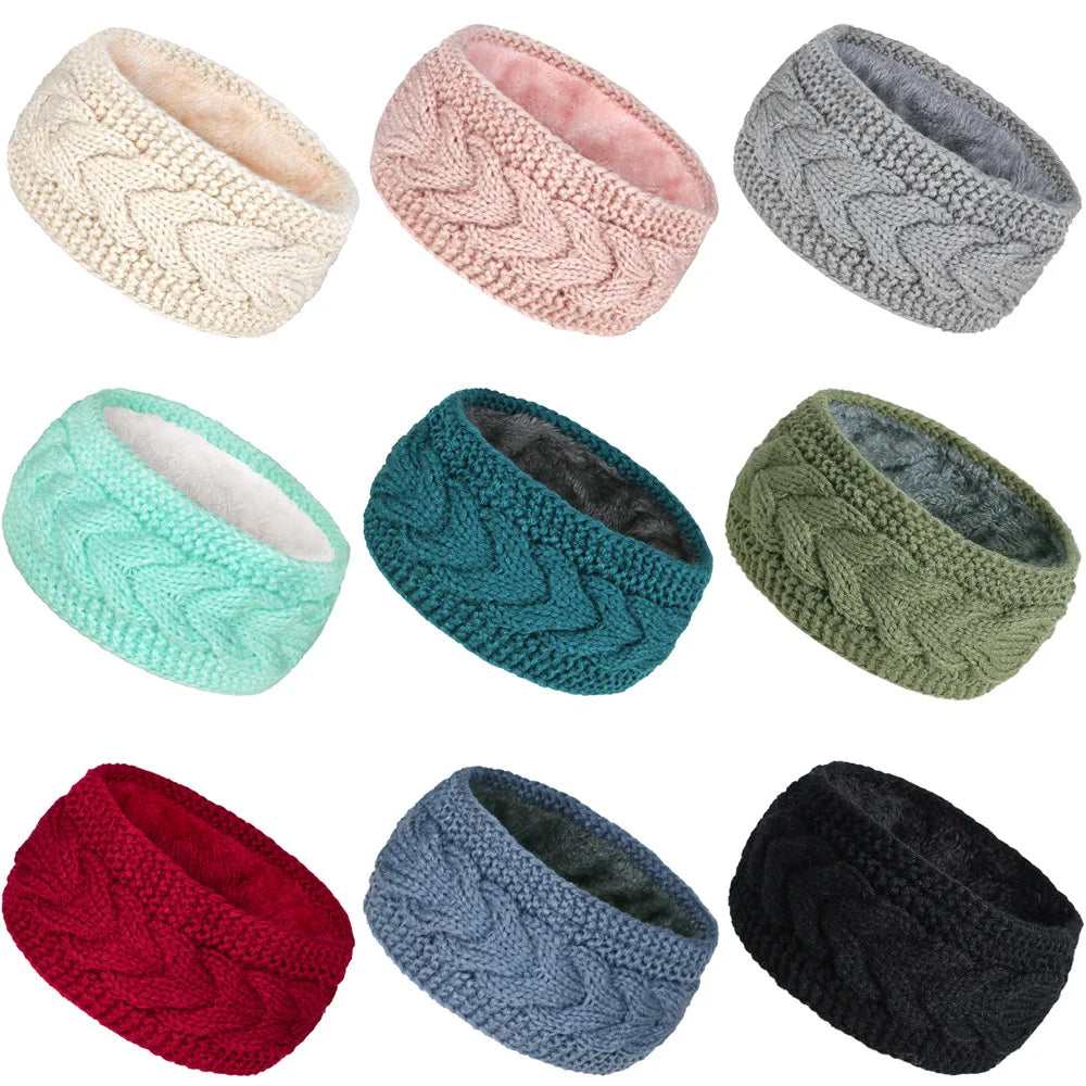 Winter Knitted Inner Layer with Velvet Windproof and Keepwarm Headband