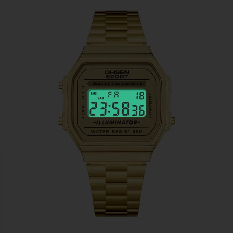 Digital Watches for Women Luxury Gold Ladies Sport Watch reloj mujer Stainless steel Electronic Watch Alarm Clocks Gifts