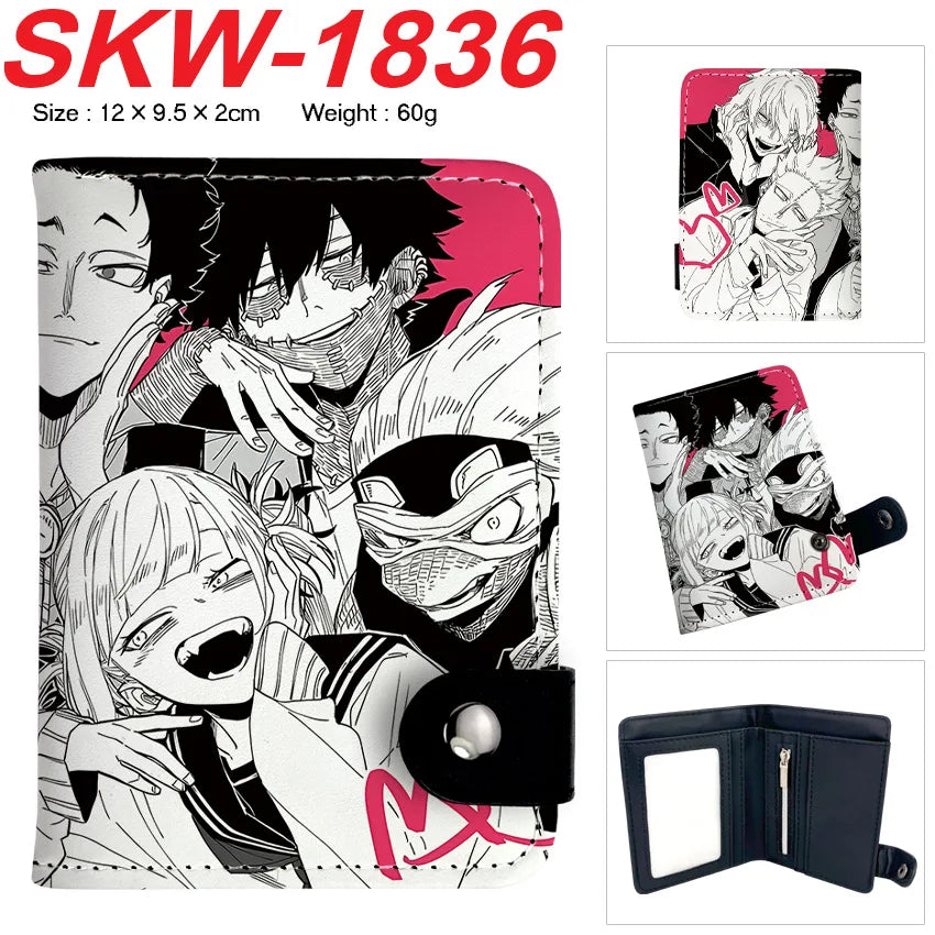 new My Hero Academia Cartoon Anime Short Wallet Vertical style with buttons can hold coins