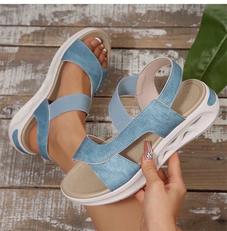 Women's Sandals Casual Summer Women Sandals Soft Heels Sandalias De Mujer 2025 New Summer Shoes Woman Mix Color Footwear Female