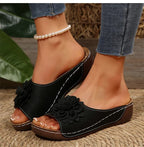 Women's Sandals Wedges Heels Sandals Summer 2025 Platform Sandalias Mujer Soft Heeled Slippers Summer Shoes Woman Footwear Women