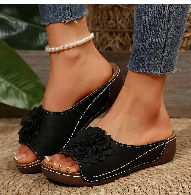 Women's Sandals Wedges Heels Sandals Summer 2025 Platform Sandalias Mujer Soft Heeled Slippers Summer Shoes Woman Footwear Women
