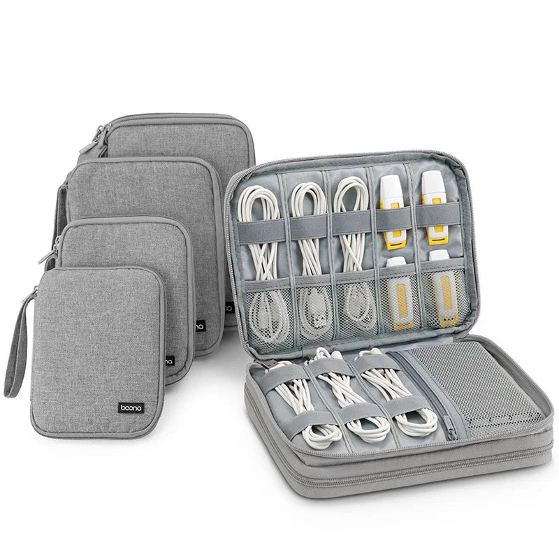 Electronics Protective Storage Bags for Cable Organizer Bag Handheld Tech Pouch for Tablet Phones & Power Banks Organizador Case