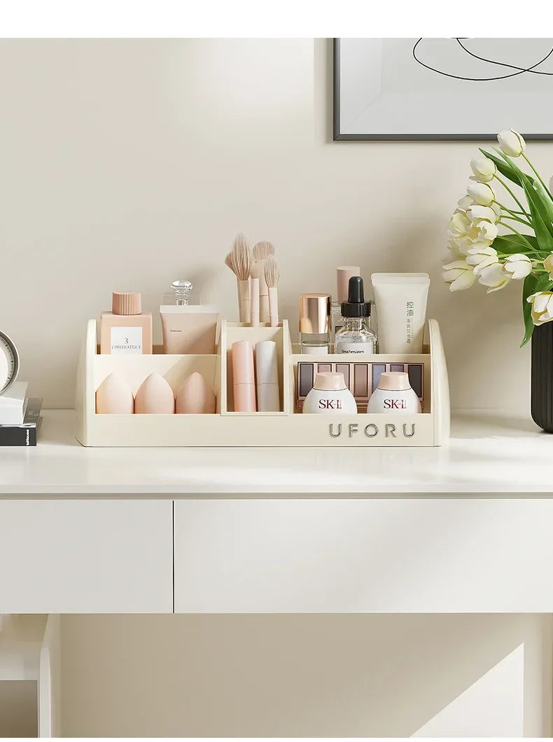 Cosmetics Storage Box Home Advanced Sense Dressing Table Desktop Capacity Multi-functional Skin Care Products Compartment Shelf
