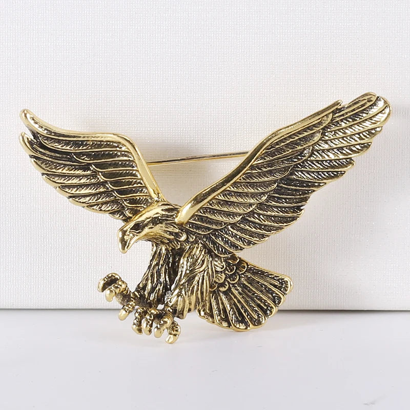 Beaut&Berry Retro Men's Double Headed Eagle Brooch Alloy Animal Pin Fashion Accessory Men's Jewelry Accessories Gift