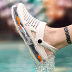 Slippers for men in summer, wearing breathable sandals outside the head, outdoor cooldown, anti slip beach, straight drag