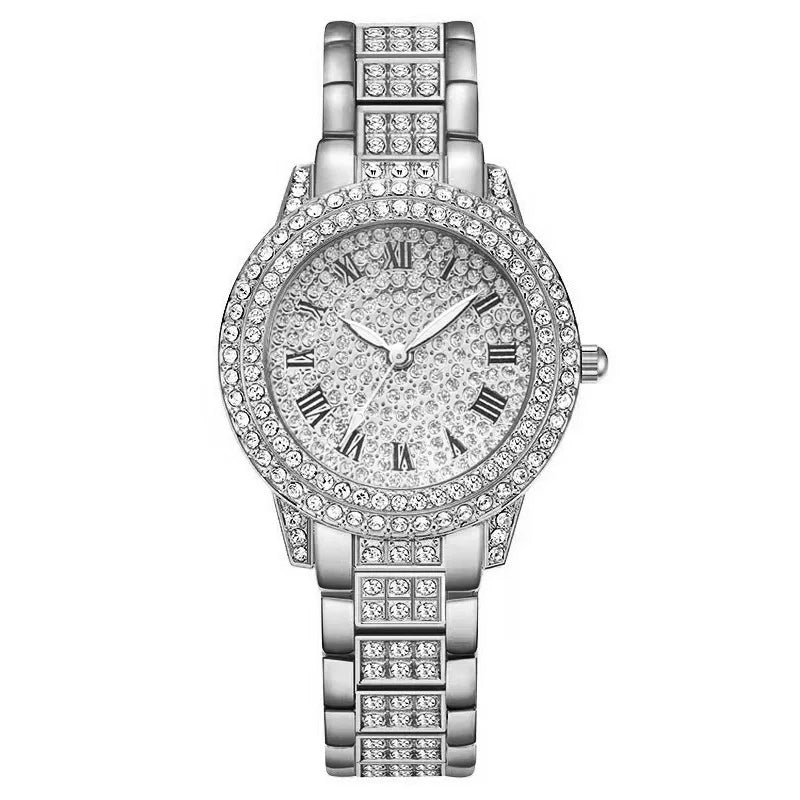 Women's Watches Fashion Original Quartz Wrist Watch for Ladies Roman Dial Dazzling Diamond Waterproof Luminous Luxury New