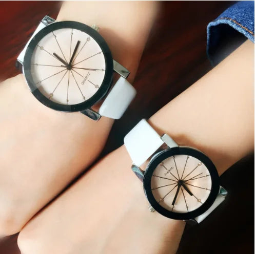 Couple Lover Watches Quartz Dial Clock PU Leather WristWatch Relojes Watch Women Men Fashion Luxury Relogio Feminino Saat