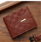 Men's Wallet Casual Short Wallets Youth Fashion Soft PU Leather Business Credit ID Card Holder Billfold Purse Mini Money Bag