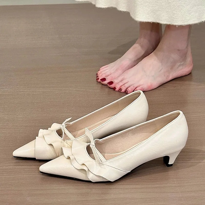 Women Pointed Toe High Heels Shoes Dress Pumps Woman Sandals Autumn 2025 Elegant Shallow Shoes Fashion Mary Jane Zapatos