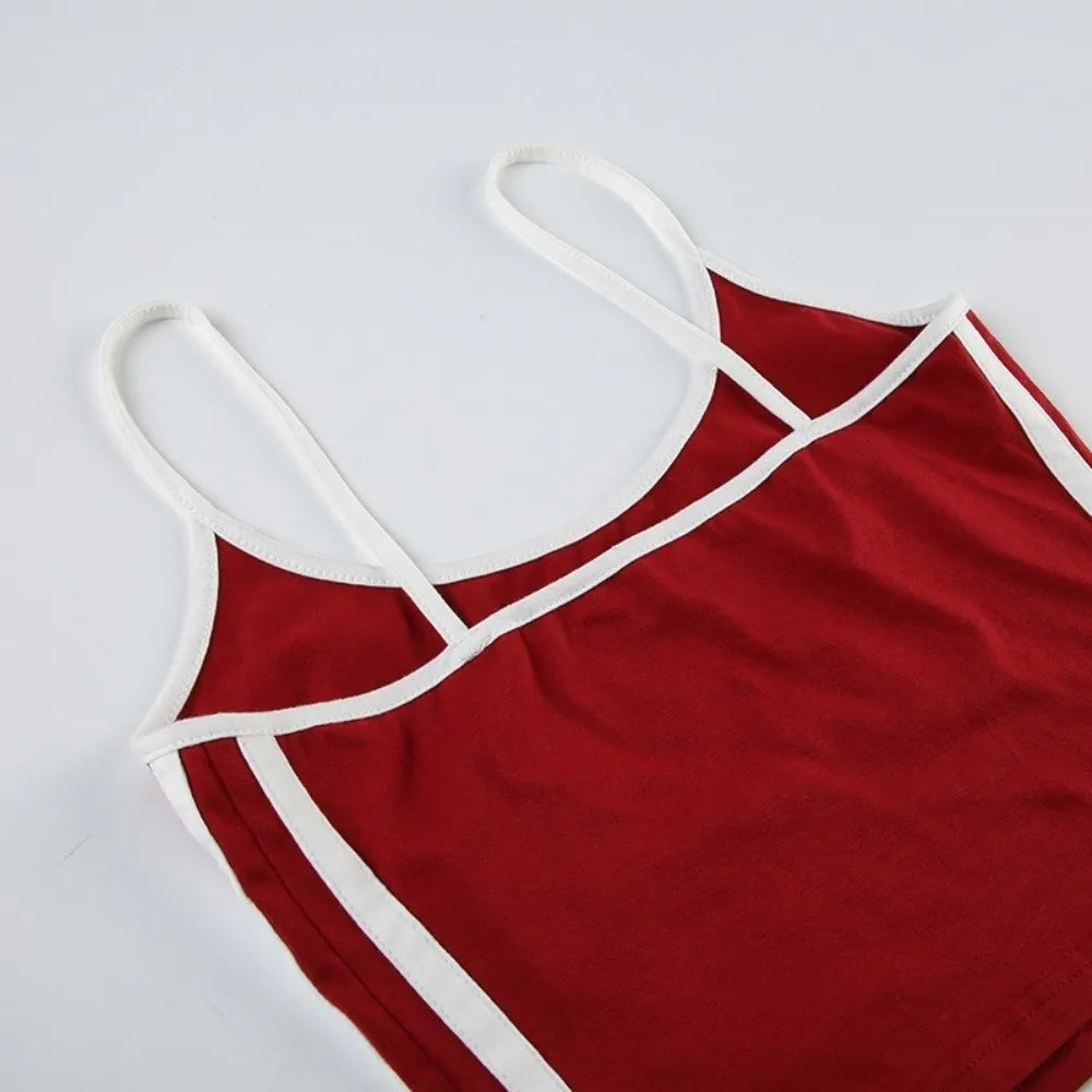 Women's Wear Breathable Embroidered Sports Set Casual Letter Stitching U-Neck Vest Comfortable Soft Drawstring Shorts Outdoor