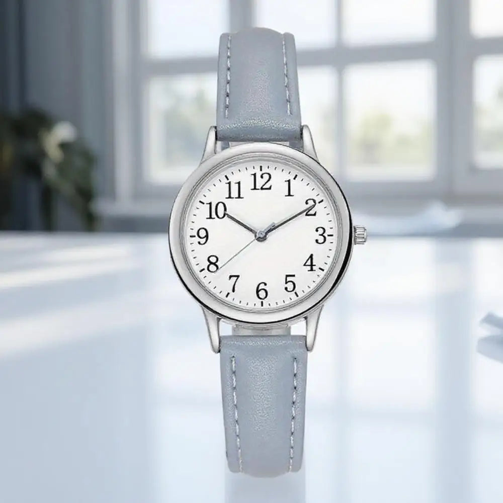Women's Quartz Watch Simple Dial PU Leather Strap Elegant Timepiece for Daily Casual and Business Wear
