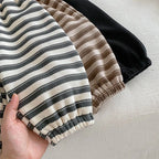 Pants For Boys Kids Winter Fleece Thicken Warm Children Clothing Striped Casual Loose Toddler Trousers
