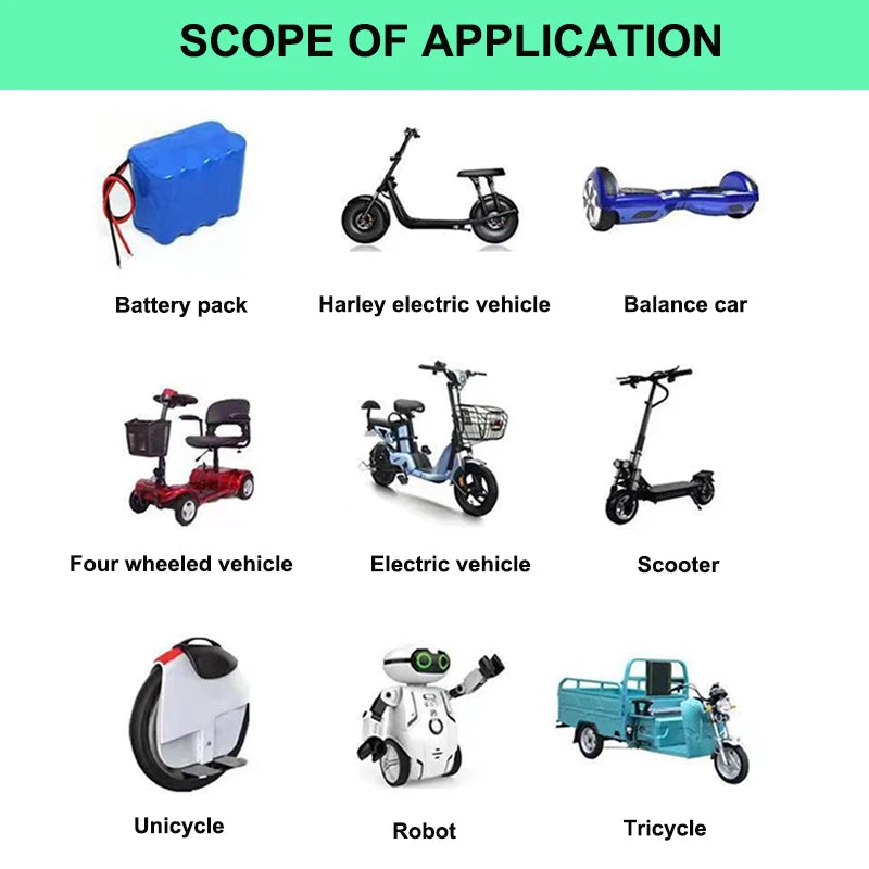 36V 48V 60V 72V Charger 2A 3A 5A Lithium Battery Pack 42 54.6 67.2 84V 10 13 16 20S DC EU Smart Intelligent Fast Charging Charge