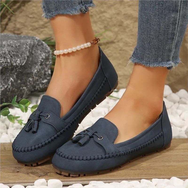 Women Flats Fashion Breathable Women Casual Shoes Slip On Flat Shoes Walking Sneakers Women Shoe Retro Shoes Female Plus Size