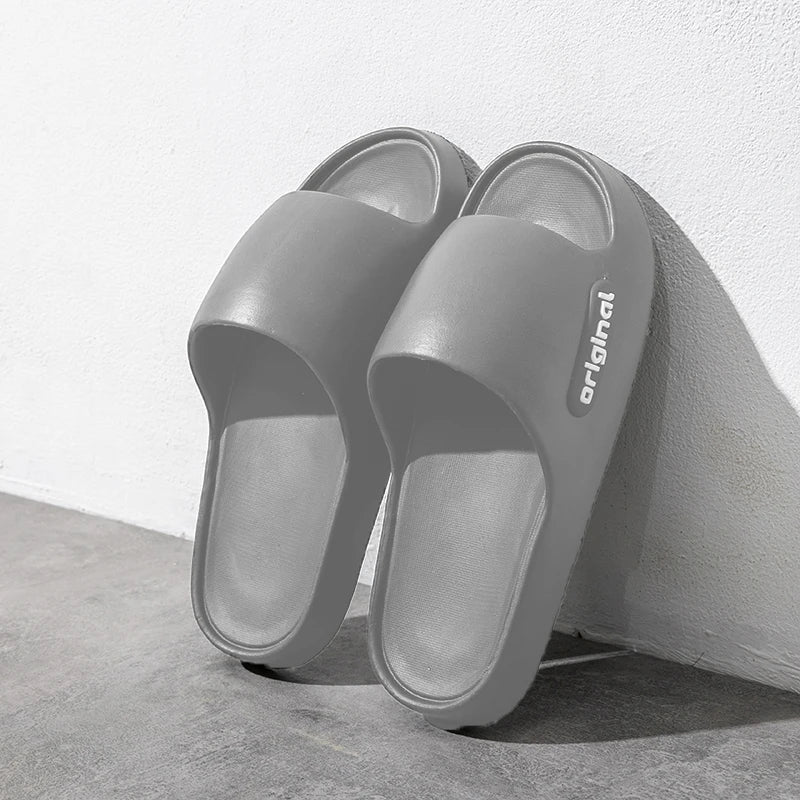 Men's Non-Slip Slippers for Women Summer New Indoor Home Soft Bottom Middle-Aged and Elderly Couples Bathroom Bathing Slippers for Men