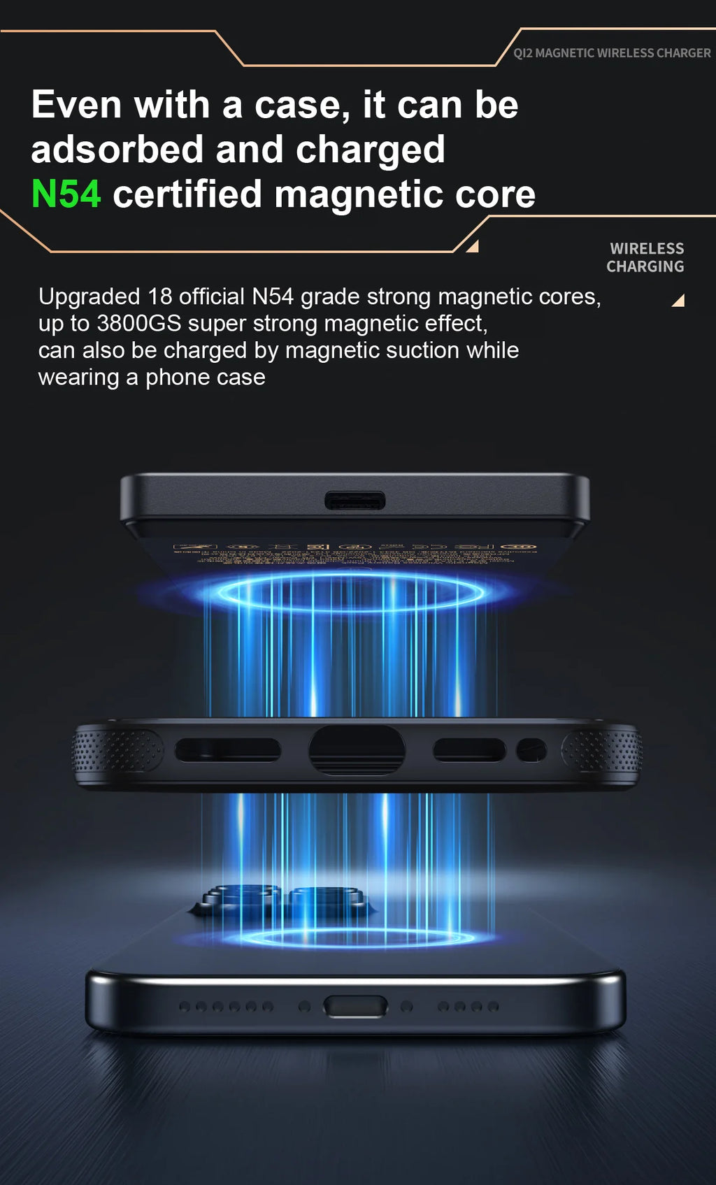 3 In 1 Magnetic Power Bank battery QI 15W Wireless Fast Charing With Intelligent  LCD Screen for iPhone 12-17 Pro Watch Airpods