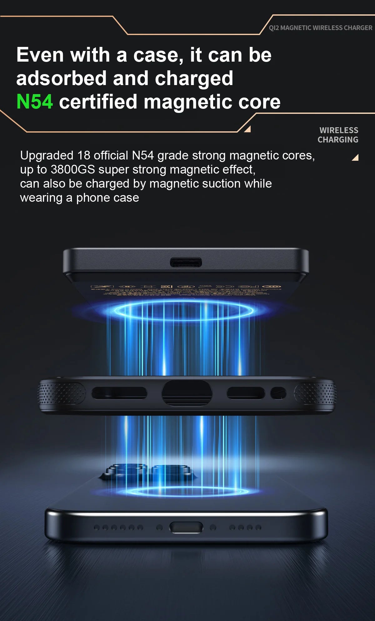 3 In 1 Magnetic Power Bank battery QI 15W Wireless Fast Charing With Intelligent  LCD Screen for iPhone 12-17 Pro Watch Airpods