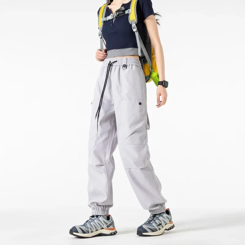 Men's outfit pants are versatile, trendy, loose, straight-leg outdoor work pants and trendy brand tight-fitting windbreakers