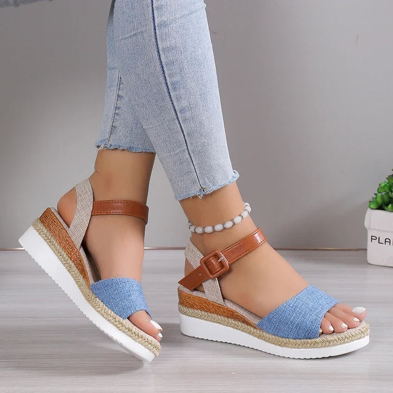 Summer Woman Sandals Shoes Soft Shoes Woman Elegant Sandals Woman Wedge Ladies Shoes Party Footwear Female Women Sandal