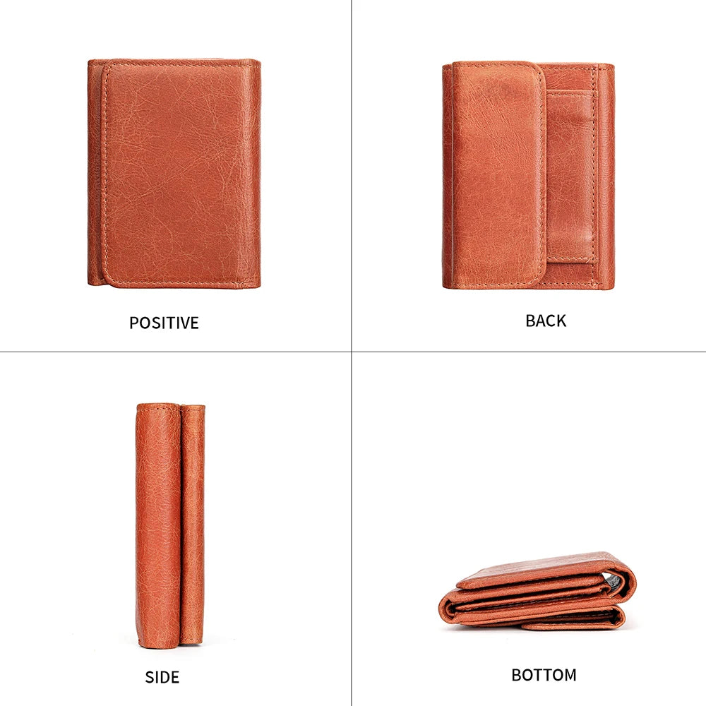 WESTAL Men's Leather Wallets for Card Holders Short Coin Purse Men Wallet Clutches for Photo Money Bags
