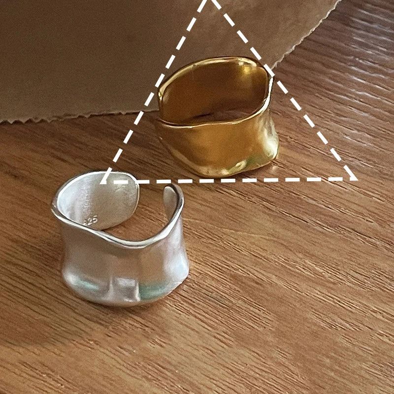 Real 925 Sterling Silver Retro Round Geometric Ring For 2 Rings Women Chain Vintage Fine Jewelry Minimalist Accessories Gift