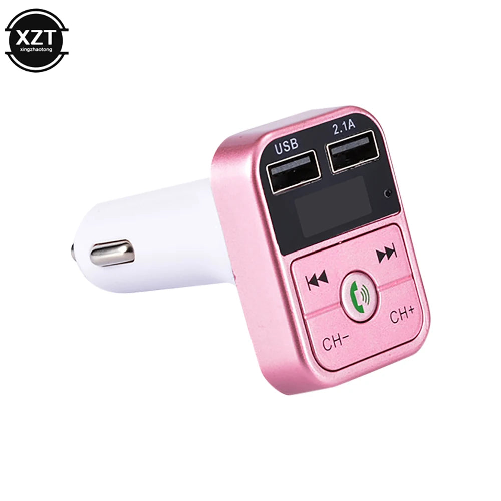 Car Handsfree Wireless Bluetooth-Compatible 5.0 FM Transmitter LCD MP3 Player Car Accessories Dual USB Charger FM Modulator