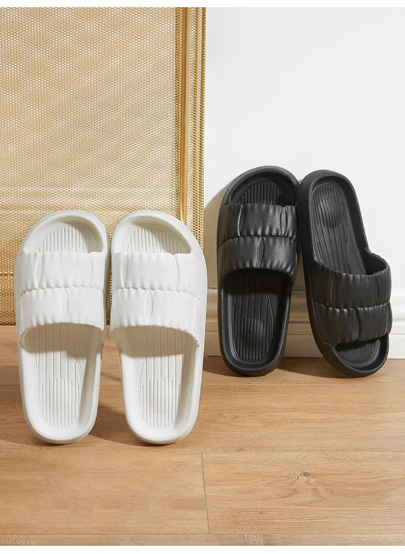 Women's Summer Slippers - Non-Slip Bathroom Sandals for Indoor/Outdoor, Soft Sole Cute House Slides for Couples & Men