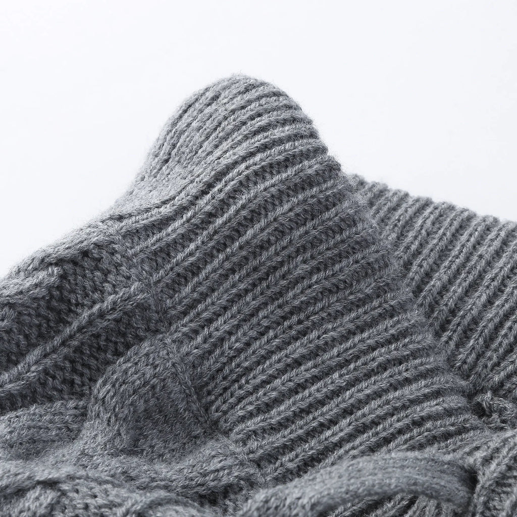 Men's Sweater Knitted Pants Solid Color Casual Pants Autumn Winter Warm  Knitted Slim Fit Pants for Male Long Pant