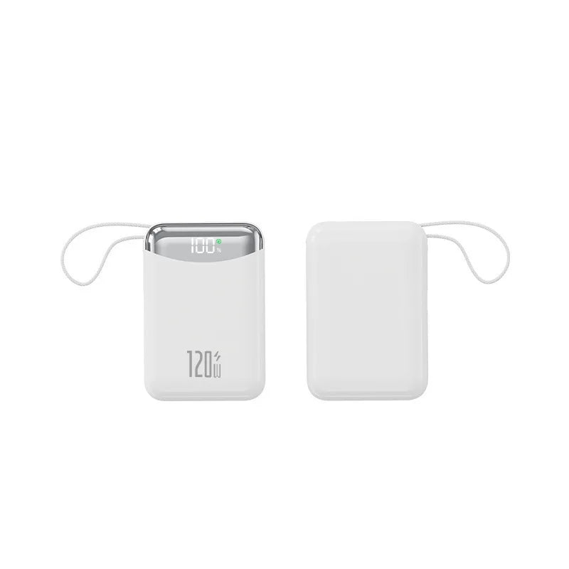 120W Fast Charging Power Bank 20000mAh Large Capacity Portable External Battery Comes with 2 Lines for IPhone Xiaomi Huawei New
