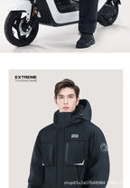 Winter Motorcycle Riding Coldproof Clothing Winter Fashion Waist Designwarm Cotton Jumpsuit,thickened Waterproof Snowmobile Suit