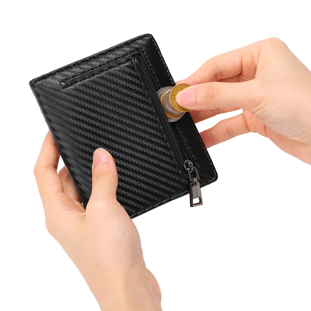 Slim Wallets for Men - Leather Money Clip Mens Wallet - RFID Blocking Front Pocket Bifold Wallet - Minimalist Credit Card Holder