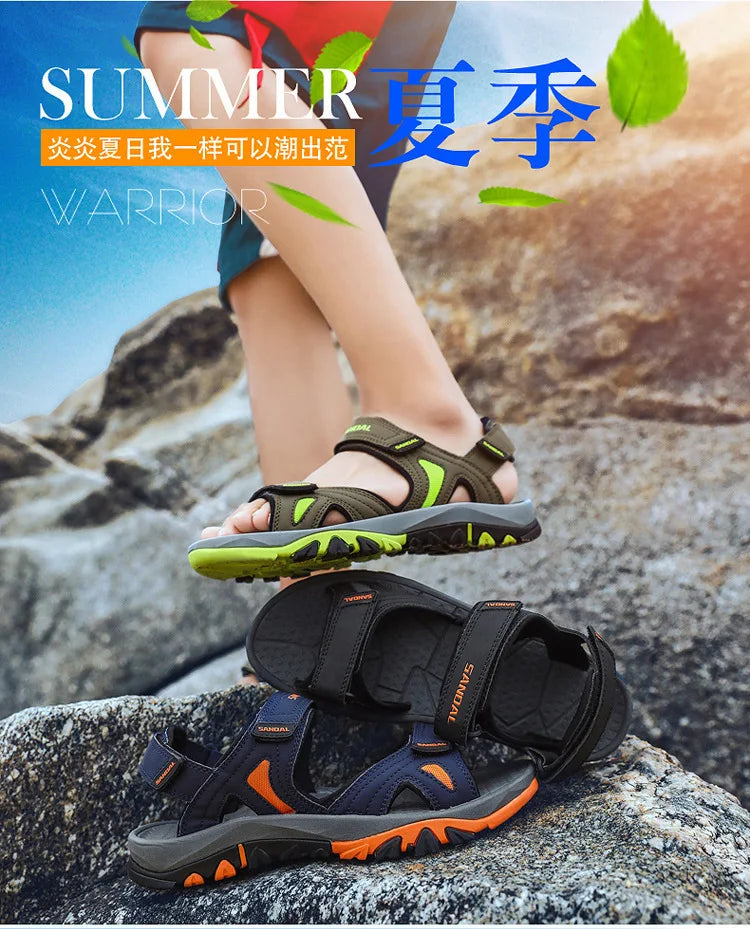 Men's Sandals 2022 Beach and Sea Casual Shoes Sandal for Men Summer Male New Slippers Wears Genuine Leather Man Flip Flops