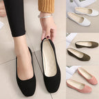 Woman Flats Casual Round Toe Cute Flats Flock Mocasines Ballerina Church Flats Female Suede Elegant Soft Sole Mom Shoes
